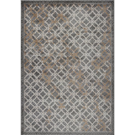 Beautiful Super Soft Modern Indoor Vincenza Collection Area Rug Carpet for Bedroom Living Room Dining Room in Grey-Dark Grey, 8x11 (7'10" x 10'5", 240cm x 320cm)