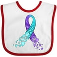 thumbnail image 3 of Inktastic Suicide Prevention Ribbon with Blue and Purple Hearts Boys or Girls Baby Bib, 3 of 4