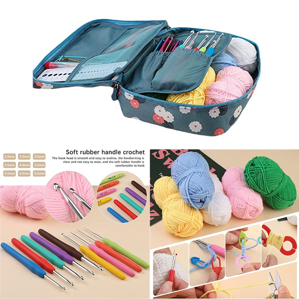 Gieenan Beginner Crochet Kits Include Ergonomic Hooks, Knitting Needle, Sewing Marker