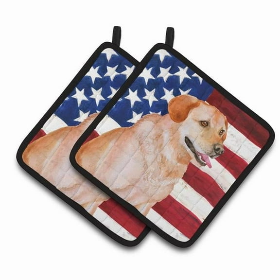 Caroline's Treasures Labrador Retriever Patriotic Pair of Pot Holders