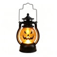 thumbnail image 2 of Luckky Vintage Mini Halloween LED Lantern,Retro Black Metal Pumpkin Face Hanging Night Light,Battery Operated Decorative Lamp for Indoor Tabletop Mantel Halloween Party Decor, 2 of 7