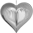 thumbnail image 1 of Carillón de viento Metal Jardín Spinner Arte de jardín al aire libre para patio trasero Decoración colgante al aire libre y Spinner para adornos de jardín y jardín Forma 3D Corazón plateado, 1 of 8