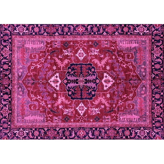 Ahgly Company Indoor Rectangle Abstract Pink Modern Area Rugs, 2' x 3'