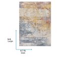 thumbnail image 6 of Livabliss Area Rugs for Living Room, 7x9 Ankara Modern Dark Blue Rug, Bedroom Dining Room Home Decor Stain Resistant Carpet (6'7" x 9'), 6 of 8