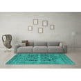 thumbnail image 3 of Ahgly Company Machine Washable Indoor Rectangle Persian Turquoise Blue Traditional Area Rugs, 5' x 7', 3 of 4
