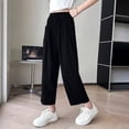 thumbnail image 2 of HAPIMO Girls Kids Drapey Wide Leg Pants Elastic Waist Elegant Trousers for Dressy Occasions Black 5 Years, 2 of 6