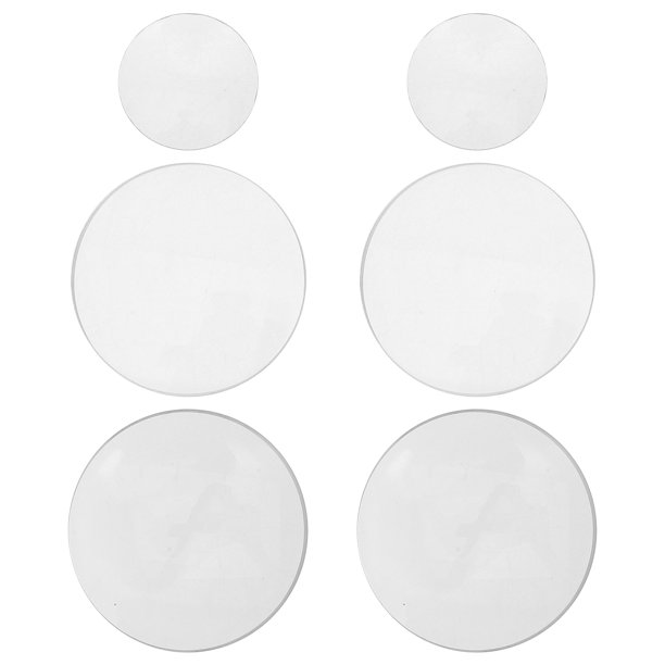 6 lentes ópticas de vidrio convexo doble de 3 cm/5 cm/5 cm de diámetro y 50 mm/100 mm/300 mm de distancia focal para laboratorios.