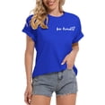 thumbnail image 3 of Graphic Tees for Women T-Shirts Casual Short Sleeve Round Neck Tee with Printed Design for Everyday Wear ( Women's T-Shirts) Blue S, 3 of 6