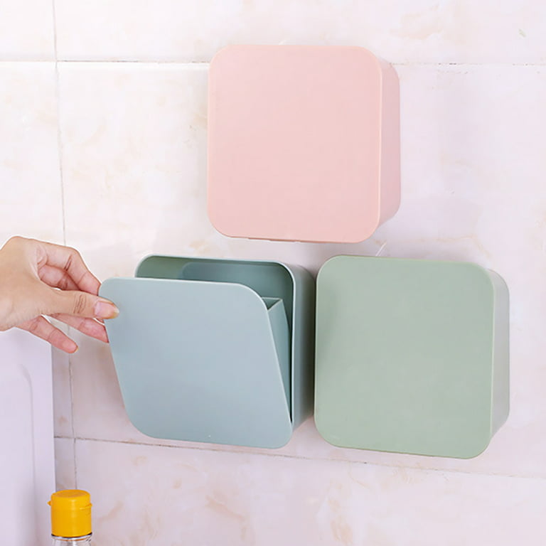 1pc Plastic Bathroom Storage Box, Multifunctional Large Capacity Wall Mount Storage  Container Suitable For Bathroom And Bedroom
