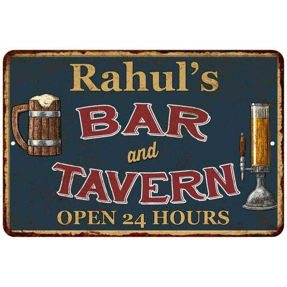 Rahul's Green Bar & Tavern Rustic Sign 16 x 24 Matte Finish Metal 116240047364