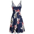 thumbnail image 5 of Fesfesfes Spring Dresses for Women V-Neck Floral Print Boho Dress Strap Sling Dress Loose Casual Sleeveless Swing Dress With Ruffle Sun Dress, 5 of 6