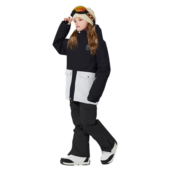 Mifsaly 2 Piece Snowsuits for Girls Boys Insulated Waterproof Windproof Ski Suit Teen Thicken Warm Snow Suits Sets Kids Outdoor Winter Snowboarding Matching Outfits Unisex 9 Years