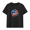 thumbnail image 4 of Kids 4th of July Outfit Unisex Black Patriotic American Flag Shirt Shorts Set 2 Piece,Size 9 T, 4 of 9
