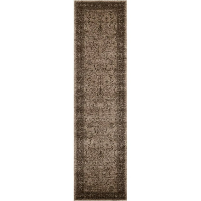 Unique Loom Tapis Botanique la Jolla 2' 7 x 10' Runner Brun Clair/brun Foncé