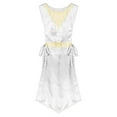 thumbnail image 3 of iiniim Women Metallic Lyrical Dance Dress Lace-Up Sides Split Tunics Dancewear White XXL, 3 of 7