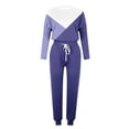 thumbnail image 5 of Bowake Womens Two Piece Outfits Sweatsuits Casual Color Block Crewneck Long Sleeve Tops and Pants Lounge Sets Tracksuits, 5 of 5