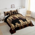 thumbnail image 3 of Homewish Safari Bear Queen Comforter Set,Rustic Farmhouse Cabin Bedding Sets,Retro Texas Stars Bedding Comforter Set For Boys,Breathable Home Decor Reversible,3pcs, 3 of 8