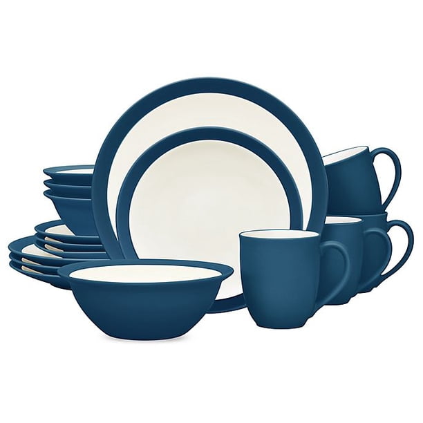 Noritake Colorwave Curve 16Piece Dinnerware Set in Blue