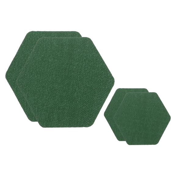 Uxcell Nylon Repair Patches 2.5"x2.5" / 1.5"x1.5" 4 Pack Fabric Repair Tape Dark Green