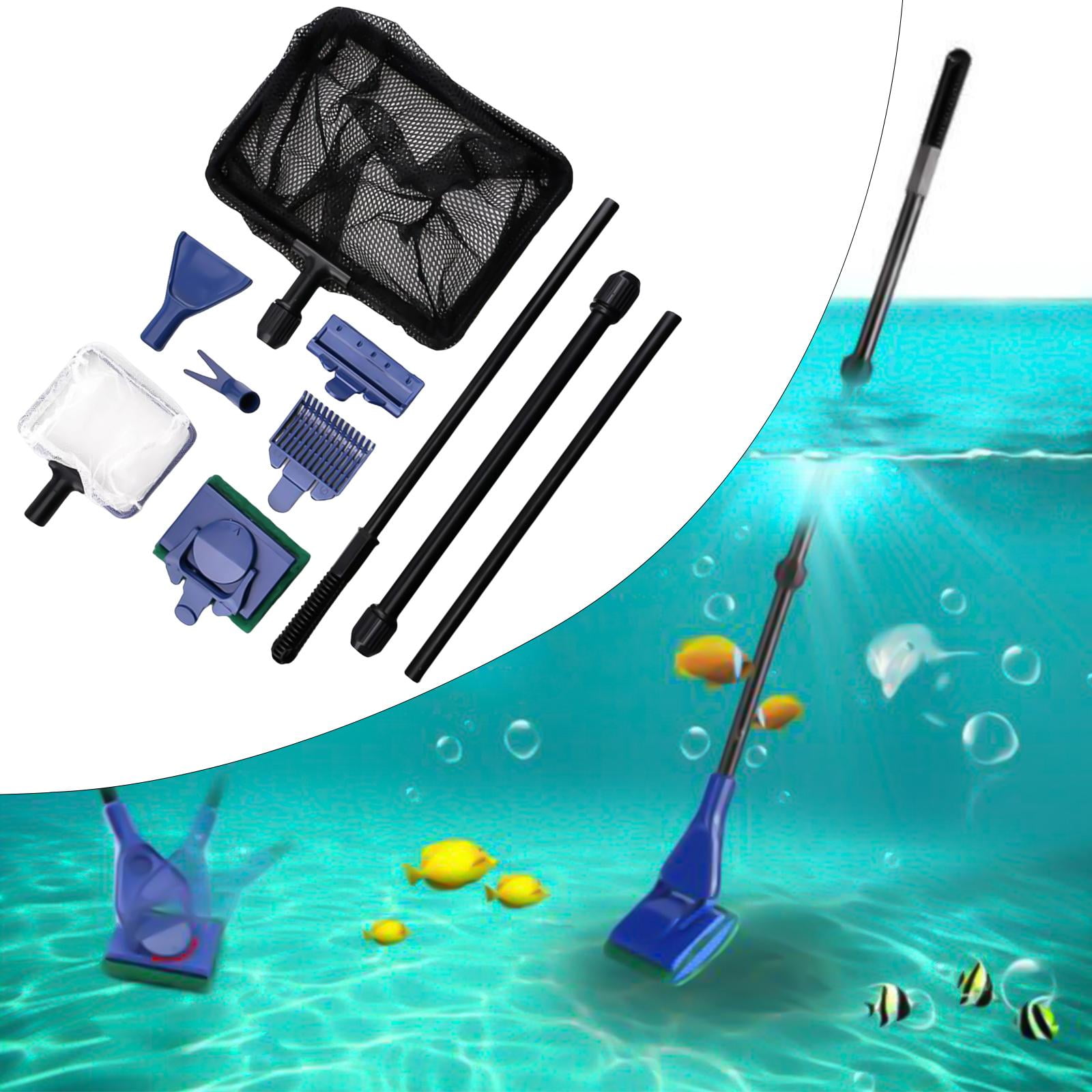multifunctional Aquarium Fish Tank Cleaning Tool with Telescopic Handle
