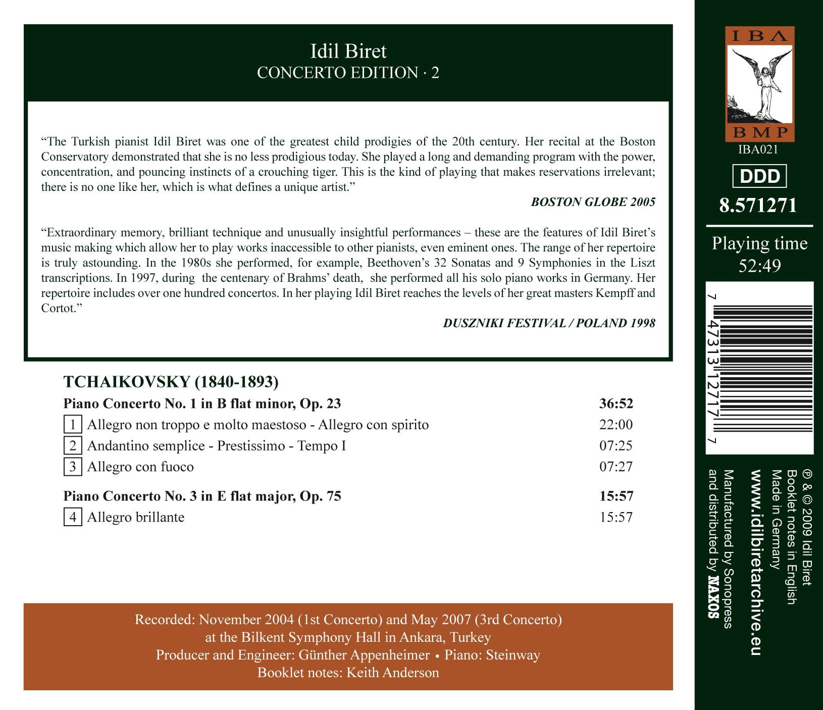 Idil Biret - Idil Biret Concerto Edition 2: Piano Ctos Nos 1&3 - Music & Performance - CD