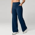 thumbnail image 3 of Softretch No Front Seam Wide Leg Pants for Women - High Waisted Yoga Lounge Buttery Soft Comfy Casual Navy L, 3 of 4