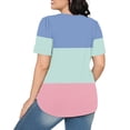 thumbnail image 4 of ZyeKqe Womens Tunic Tops Casual Summer Crew Neck Short Sleeve Tshirts Color Block Loose Fitted Blouses, 4 of 5