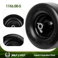 thumbnail image 2 of WOLF PACK 2 Pack 11x6.00-5 Flat Free PU Tire and Wheel, Smooth Tread Tire for Zero Turn Mowers, 5.875" Centered Hub and 3/4" Bushings Size, 400lbs Capacity, Universal Fit Adapter Kit included, 2 of 6