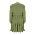 thumbnail image 6 of Fnooota Womens Midi Dresses, Crew Neck Cotton Long Sleeve Pullover Casual Dresses Green Size S, 6 of 6
