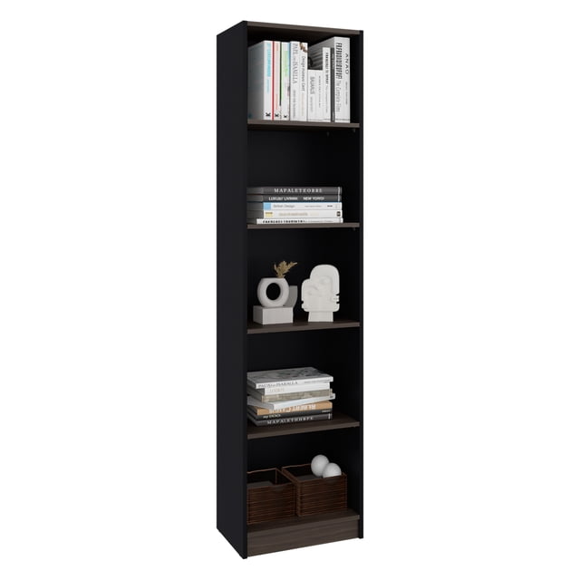 Librero Home Eco Wengue con Cinco Entrepaños Virtual Muebles