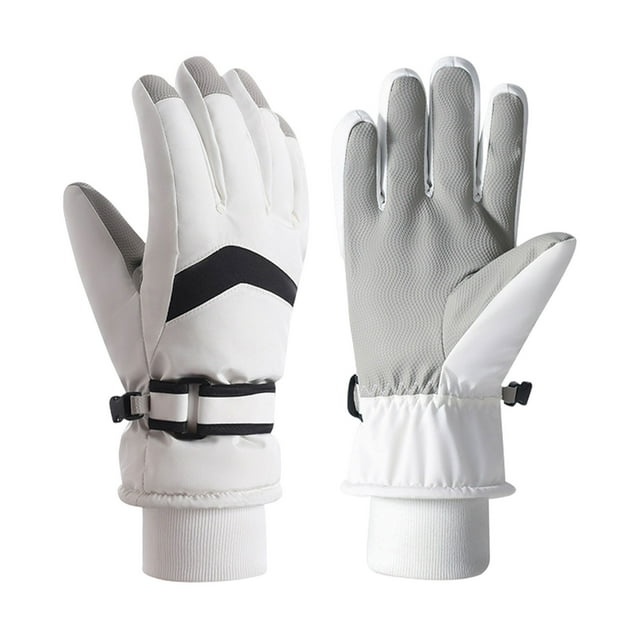 fastboy Polyester Winter Gloves For Women Soft Plush Lining For Ultimate Warmth Anti Slip Better Grip white