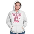thumbnail image 5 of Breast Cancer Survivor Positive Vibes Zip Hoodie Sweatshirt Women Brisco Brands S, 5 of 6
