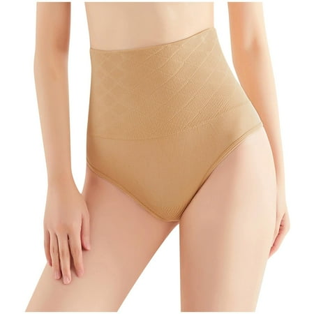 Bigersell High Waisted Underwear Women Shapewear Control Panties No Show Butt Lifting Shapewear Comfortable Full-Coverage Briefs Panty Womens Underpants Beige 3XL