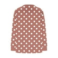 thumbnail image 4 of EchfiProm Tops for Womens Cute Brown Trendy V Neck Loose Polka Dot Long Sleeve Shirts, 4 of 5