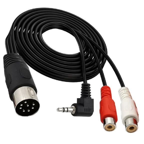 Milue 8 Pin DIN Male Plug to 2RCA/3.5mm Stereo Adapter Cable for Radio Equipment