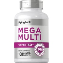 Women's Multivitamin 50 Plus | 100 Coated Caplets | Mega Multi Vitamin for Women | by Piping Rock