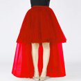 thumbnail image 2 of MIXUE Skirts For Women Summer Mesh Solid Color Layered High Waist A Line Elegant Midi Casual Performance Skirt Workwear,Red,One Size, 2 of 4