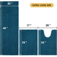 thumbnail image 3 of HAKUNA Upgrade Extra Large Teal Blue Bathroom Rug Set 3 Pieces Ultra Soft, Thick Absorbent Bath Mats, Non Slip Chenille Toilet Mat for Bathroom, Bedroom, Kitchen, 3 of 8