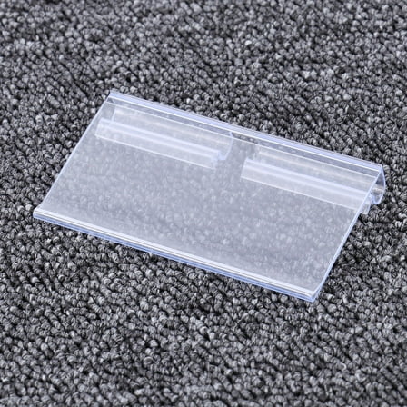 LABSERRON 100Pcs Plastic Basket Labels Clip Clear Price Tag for Mall Shop Display Stands