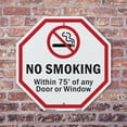 thumbnail image 4 of No Smoking Within 75' Of Any Door or Window 6 inch X 6 inch Octagon Plastic Sign Weather Resistant, UV Protected for Workplace, Private Property, and Construction Site, Made in the USA, 4 of 7