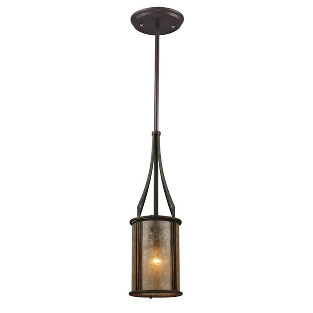 ElkGroup International 15033/1 Barringer 1-Light Mini Pendant And Tan Mica Shade