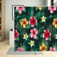thumbnail image 3 of Cartoons Colorful Flower Printing Shower Curtains Green Palm Leaf Waterproof Bathroom r Polyester Fabric Curtain With, 3 of 7