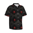 thumbnail image 2 of Bixox Men's Hawaiian Shirts Men's Red Poker Print Short-Sleeve Shirt-Small, 2 of 8