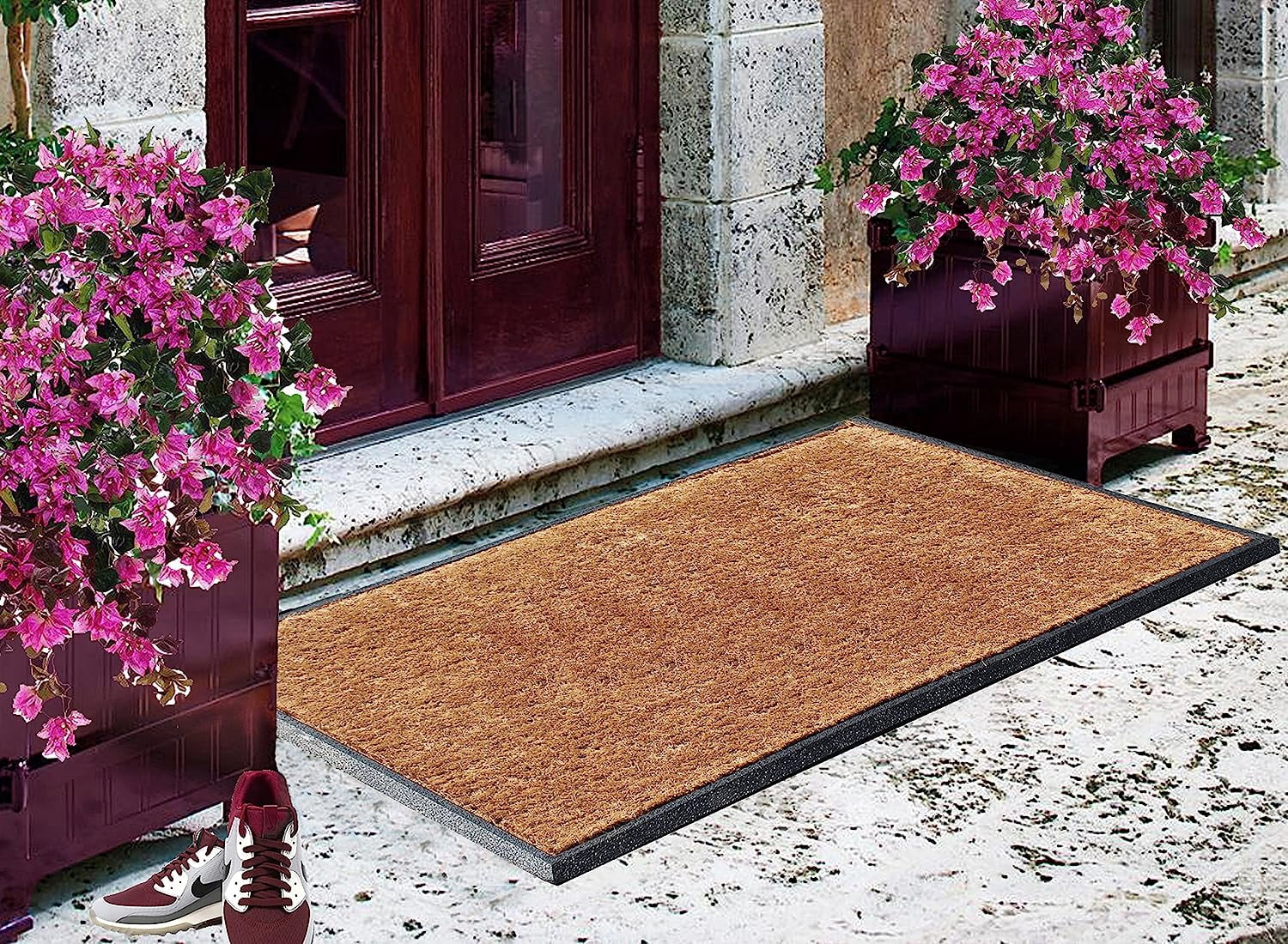 A1HC Natural Coir and Rubber Large Door Mat,Thick Durable Doormats for Indoor Outdoor Entrance,Heavy Duty,Thin Profile Door Mat,Long Lasting Front Door Entry Doormat, 30"x48"