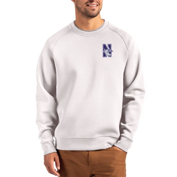 Men's Cutter & Buck Gray Northwestern Wildcats Roam Recycled Pullover