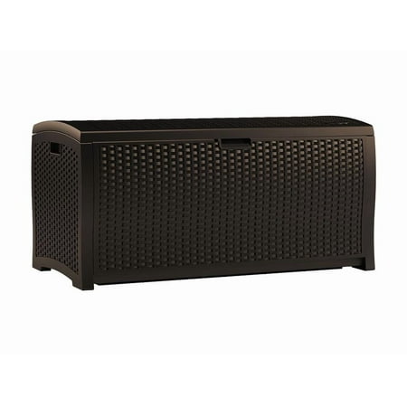 Suncast Resin 99-Gal Capacity Deck Box, Patio, Mocha Brown, DBW9200 52 in D x 27.5 in H x 27.6 in W