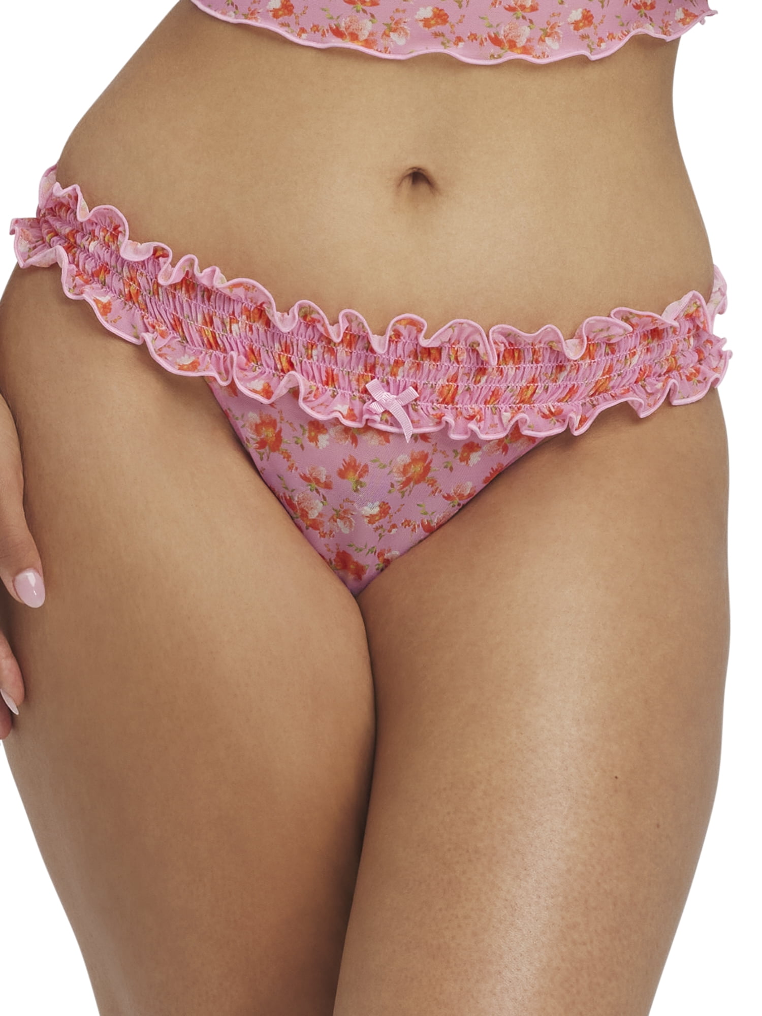 Mills by Millie Bobby Brown Women's Mesh Thong Panties, 3-Pack, Sizes XS-XXXL