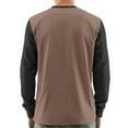 thumbnail image 3 of Hearthz Mens Henley Shirts Long Sleeve Fall 3-Button Color Block Mens Shirts Casual Crew Neck Casual Men's Jersey Baseball Shirt, 3 of 7