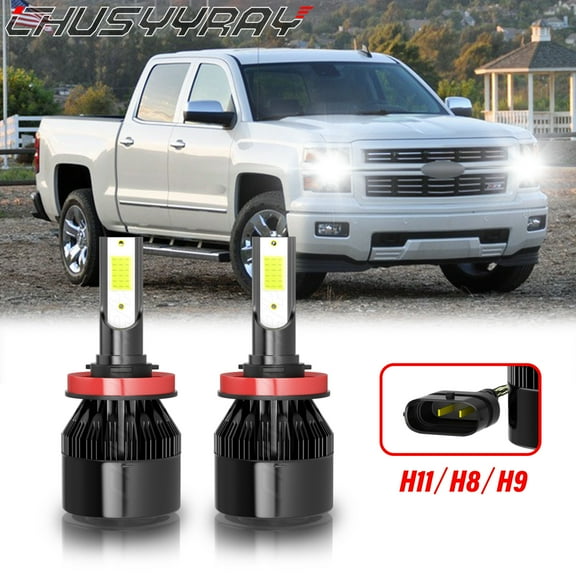 For Chevy Silverado 1500 2007 2008 2009 2010-2016 H11 LED Headlight Low Beam Bulbs Combo Kit White 2x