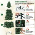 thumbnail image 5 of Luku Slim Pre-Lit Artificial Christmas Tree, 6/7.5/9Ft Pencil Pine with Warm LED Lights, Hinged PVC Branches, Sturdy Metal Base, Easy Assembly, Space-Saving Design, 5 of 8